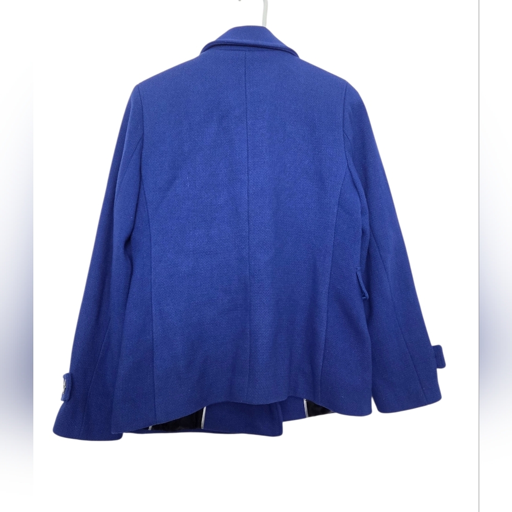 Calvin Klein Wool Coat Women ,Royal Blue Wool Blend Sz 8. - Picture 2 of 16